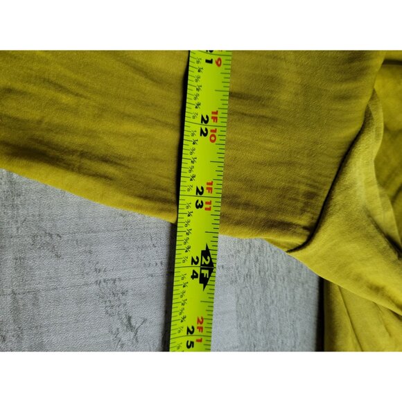 Jones New York Womens XL Lime Green Button-Front Blouse 100% Polyester Long Slee - Picture 6 of 7